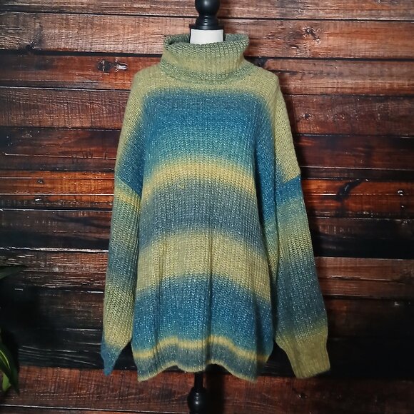 NWT Old Navy Sweater 4X Turtleneck Soft Ombre Space Dye Crochet Knit - Picture 2 of 10